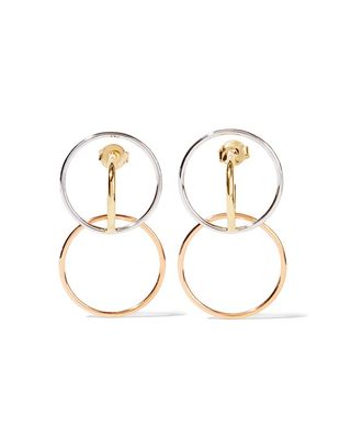 Charlotte Chesnais + Galilea Gold-Plated and Silver Hoop Earrings