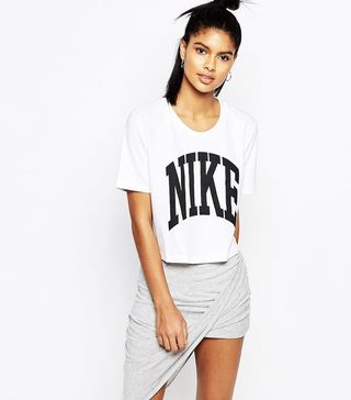 Nike + Cropped T-Shirt With Text Logo