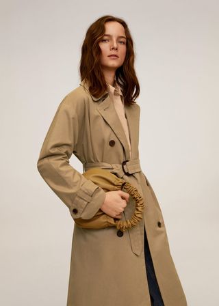 Mango + Buttoned Long Trench