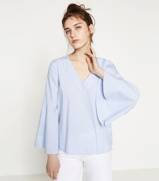 Zara + Striped Blouse