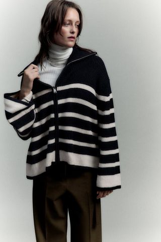 Zara + Stripe Cardigan