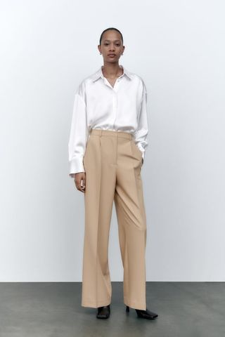 Zara + Wide-Leg Trousers with Dart