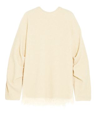 Victoria Beckham + Frayed Wool-Blend Bouclé Sweater