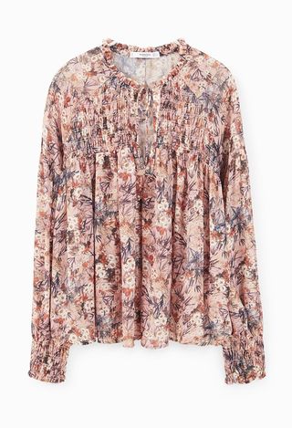 Mango + Floral Print Blouse