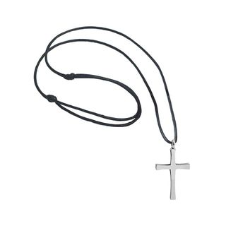 555jewelry + Rope Cord Necklace With Cross Pendant