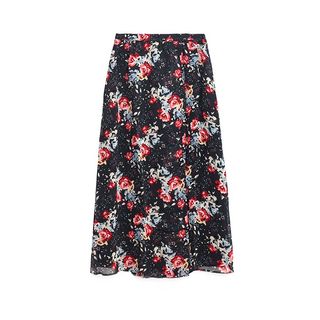 Zara + Long Printed Skirt