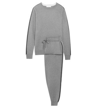 Olivia von Halle + London Striped Silk and Cashmere-Blend Sweatshirt and Track Pants Set