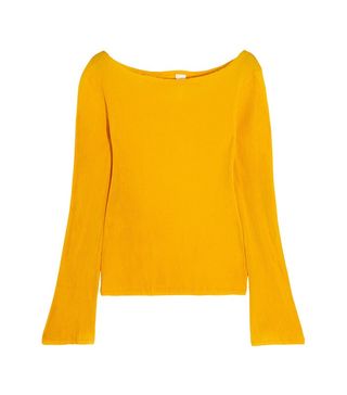 Kéji + Off-the-Shoulder Plisse Cotton-Jersey Top