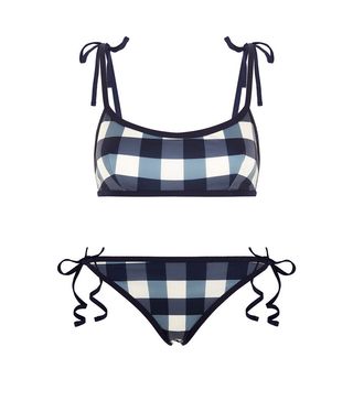 Solid 
Striped + Blue Gingham Poppy Bikini Top