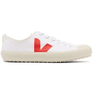 Veja + Nova White and Red Canvas Trainers