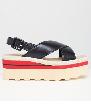 Mango + Colourblock Flatform Sandal