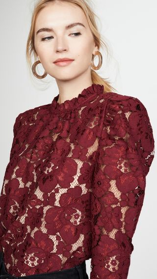 Wayf + Emma Puff Sleeve Lace Top