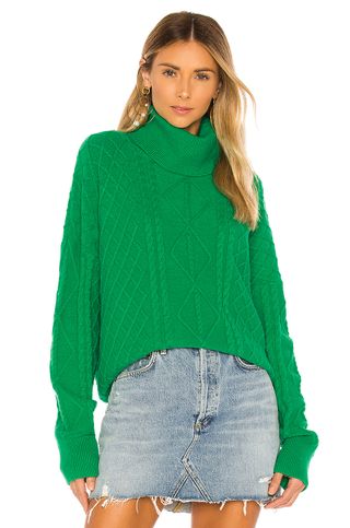 Show Me Your Mumu + Farren Turtleneck Sweater in Green Fir