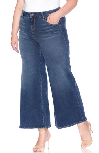 Slink + High Waist Wide Leg Crop Jeans