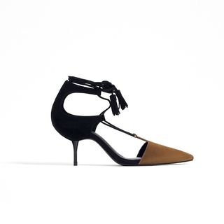 Zara + Mid-Heel Lace-Up Shoes