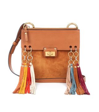 Chloé + Jane Suede and Leather Fringed Cross-Body Bag