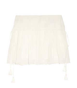 Chloé + Pleated Silk-Crepon Mini Skirt