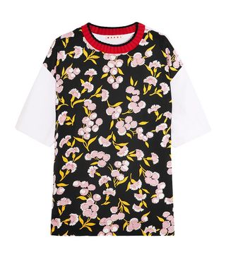 Marni + Wool-Trimmed Floral-Print T-Shirt