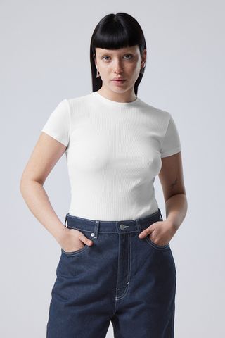 Weekday + Close Fitted Rib T-Shirt