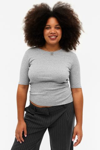 Monki + Fitted Soft T-Shirt