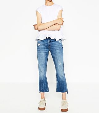 Zara + Mid-Rise Bootcut Jeans