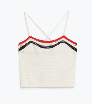 Zara + Striped Crochet T-Shirt