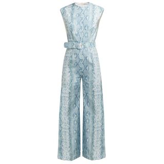 Emilia Wickstead + Barbara Python-Print Linen Jumpsuit