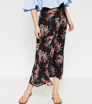 Zara + Long Printed Skirt