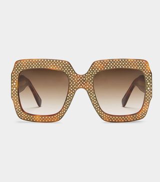 Gucci + Oversize Square-Frame Rhinestone Sunglasses