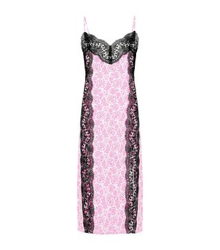 Christopher Kane + Lace-Trimmed Printed Dress