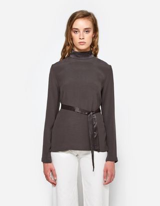 Farrow + Tie Back Long Sleeve Top in Army