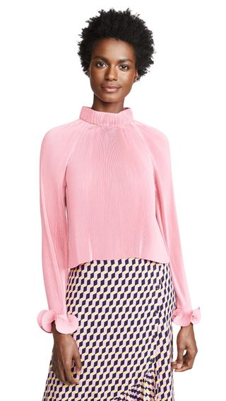 Tibi + Pleated Cropped Top