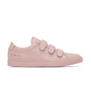 Common Projects + Pink Achilles Three Strap Sneakers