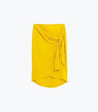 Zara + Knotted Wrap Skirt