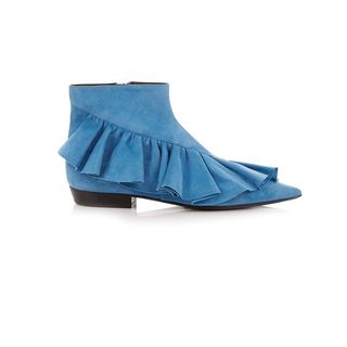 J.W. Anderson + Ruffled Suede Ankle Boots