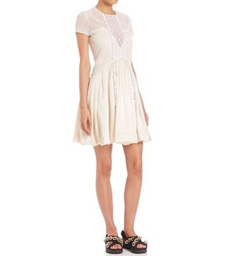 Burberry + Lace Bubble-Hem Dress