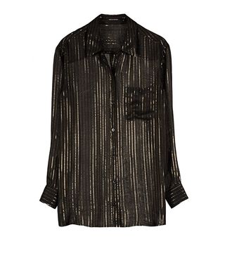 Kate Moss for Equipment + Daddy Metallic Stripe Shirt