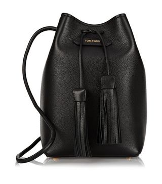 Tom Ford + Textured-Leather Bucket Bag