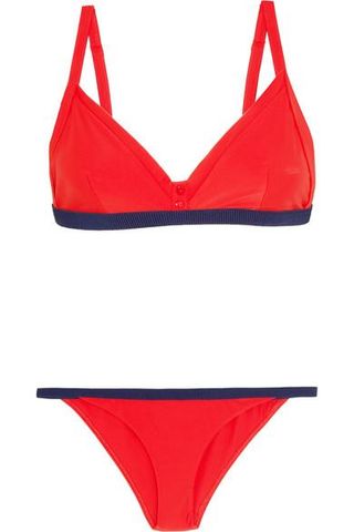 Rye + Zesty Grosgrain-trimmed Triangle Bikini