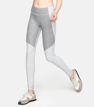 Outdoor Voices + Two-Tone Warmup Leggings in Dove & Ash