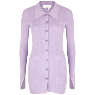 Remain by Birger Christensen + Kulia Lilac Ribbed-Knit Top