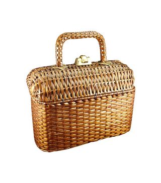 Vintage + 60s Koret Woven Basket Box Bag