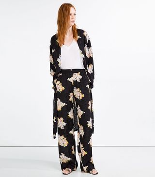 Zara + Jacquard Pajama Style Trousers