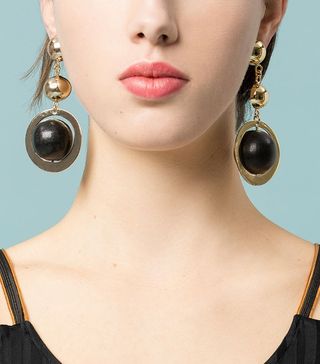 Uterqüe + Wooden Piece Earrings
