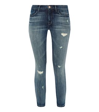 J Brand + Alana Cropped Distressed High-Rise Skinny Jeans