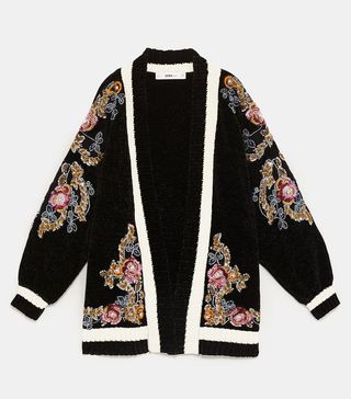 Zara + Embroidered Cardigan