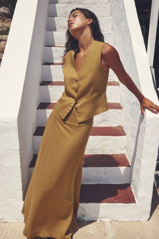 Zara + Linen Blend Waistcoat