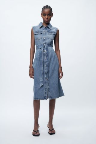 Zara + Denim Midi Dress