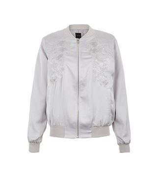New Look + Silver Embroidered Bomber Jacket