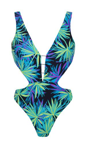 Kendall + Kylie + Plunge Front Cut-Out Swimsuit